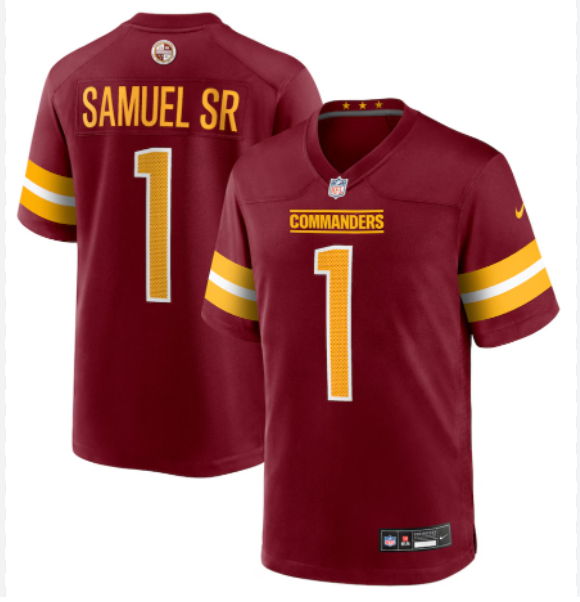 Men Washington Commanders 1 Deebo Samuel SR red Nike Jersey